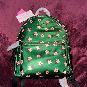 Green/Pink Floral Kate Spade Backpack and ID holder